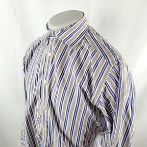 Tailorbyrd Mens Button Front Shirt Sz Large Stripe